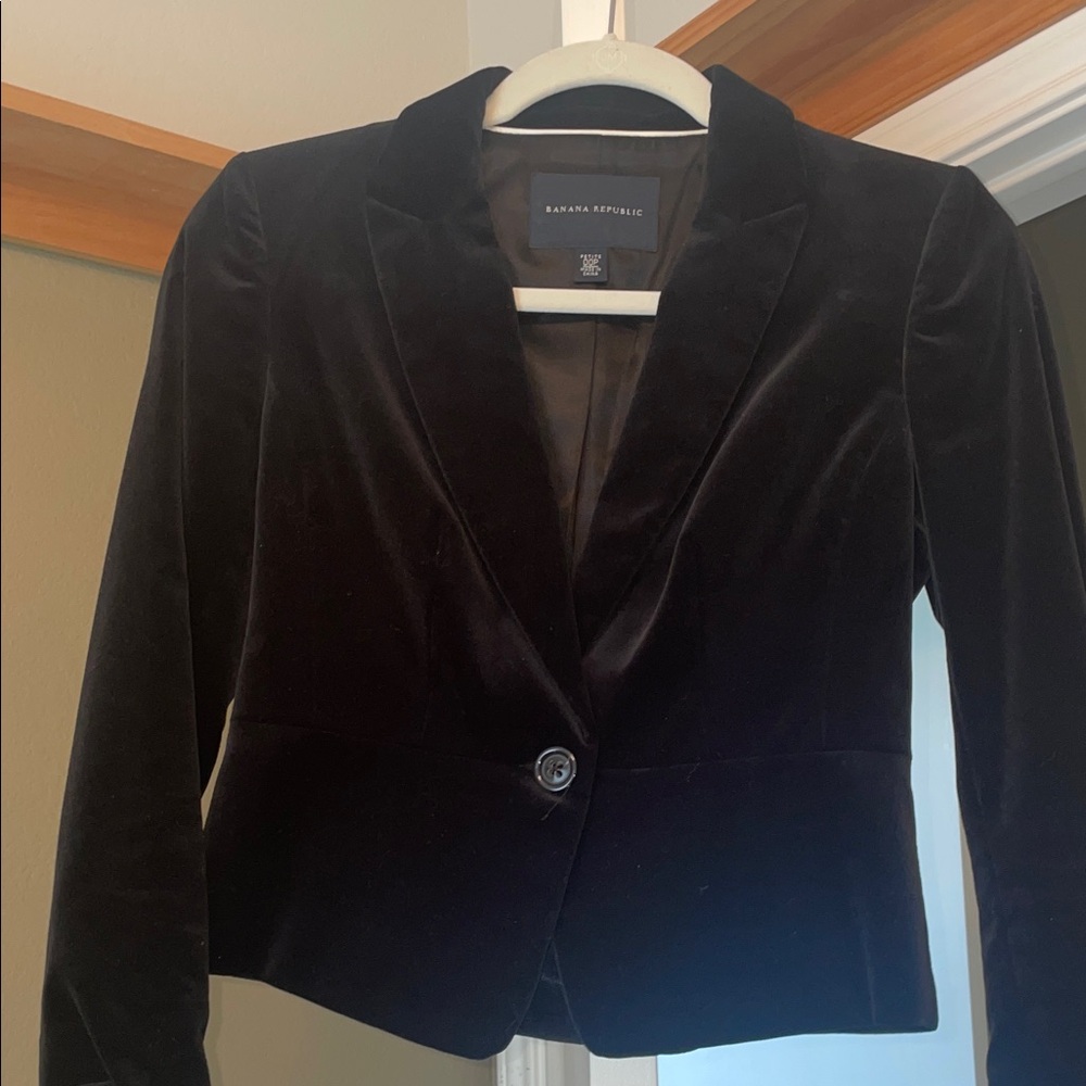 Banana Republic Women's Black Velvet Blazer